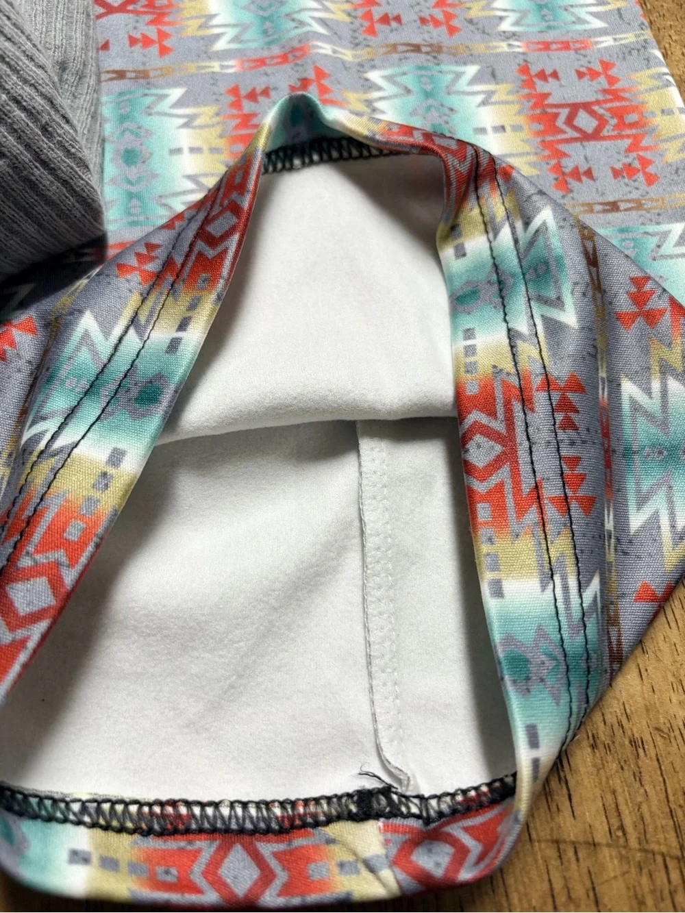 Gray and aztec print Neck Warmer Gaiter set